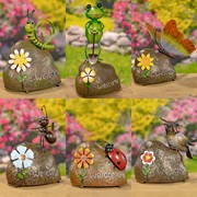 Zaer Ltd. International Set of 6 Metal Welcome Decorative Rock Accents with Assorted Animals ZR208800-SET View 2