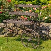 Zaer Ltd. International 3.75ft. Parisian-Inspired 3-Tier Staggered Flower Cart in Copper-Brown "Avignon" ZR220884-CB View 2