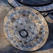 Zaer Ltd. International 32.6"D. Round Mosaic Tile Metal Fire Pit "St. Augustine" ZR803682-D View 2