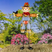 Zaer Ltd. International Pre-Order: Set of 2 Assorted Iron Scarecrow Figurines "Mr. & Mrs. Scarecrow" ZR232068-SET View 2