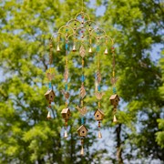 Zaer Ltd International Set of 6 Assorted Gold Metal Wind Chimes with Bird Accents "Acadia Wind Chimes" LS011447-SET View 2
