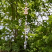 Zaer Ltd International Set of 6 Assorted Color Metal & Wood Angel Wind Chimes with Dangling Bells LS017016-SET View 2
