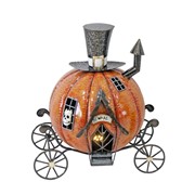 Zaer Ltd International Pre-Order: 17" Tall Haunted Forest Metal Halloween Carriage & Candleholder ZR190032 View 2