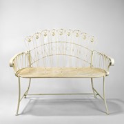 Zaer Ltd International 47.25" Long Embellished Metal Garden Bench in Antique White "Toulouse 1275" ZR194620-AW View 2