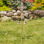 Zaer Ltd International Set of 3 Assorted Embellished Iron Cross Garden Stakes "Anael, Cael, & Raphael ZR235200-SET View 2