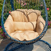 Zaer Ltd International 89" Tall One-Person Hanging Metal Egg Chair & Stand in Antique Blue "Elizabeth" ZR923470-BL View 2
