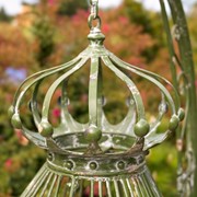 Zaer Ltd International 89" Tall One-Person Hanging Metal Egg Chair & Stand in Antique Green "Elizabeth" ZR923470-GR View 2