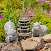 Zaer Ltd International Set of 2 Magnesium Piglet Statues "Truffles & Clover" ZR139510-20-SET View 2