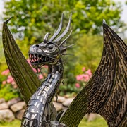Zaer Ltd. International 39.5" Tall Iron Dragon Sentry Statue "Spike" ZR240406 View 2