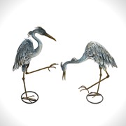 Zaer Ltd. International Set of 2 Assorted Great Blue Heron Figurines "Hudson & Houston" ZR120032-3-SET View 2