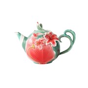 Zaer Ltd International Pre-Order: 9" Hand Painted Decorative Teapot Accent "Lilly" ZR083891 View 2
