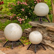 Zaer Ltd International Pre-Order: Set of 3 Assorted Ceramic Globe Tabletop Accents "Aspen" ZR083909-SET View 2