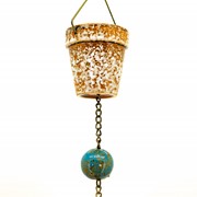 Zaer Ltd International Set of 6 Assorted 76.75"L Hand Painted Porcelain Bucket Rain Chains ZR240024-SET View 2