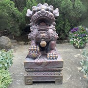 Zaer Ltd. International Pre-Order: Set of 2 Magnesium Foo Dog Statues in Antique Blue-Bronze "Gan & An" ZR617270-BBS View 2