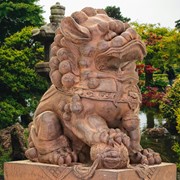 Zaer Ltd. International Set of 2 Magnesium Foo Dog Statues in Antique Rust "Gan & An" ZR617270-RSS View 2