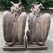 Zaer Ltd International Set of 2 Magnesium Griffin Statues in Antique Rust "Peter & Lois" ZR619280-RSS View 2