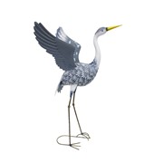 Zaer Ltd International Pre-Order: Set of 4 Assorted Great Blue Heron Metal Garden Figurines "Cuyahoga" ZR241170-SET View 2