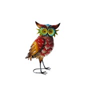 Zaer Ltd International Pre-Order: Set of 6 Assorted Hand-Painted Metal Owl Figurines ZR241240-SET View 2