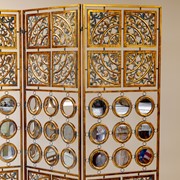 Zaer Ltd International Pre-Order:  Three Panel Decorative Folding Screen with Mirror Accents "Riordan" ZR233088 View 2