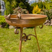 Zaer Ltd International 31.3" Tall Dark Gold Birdbath-Feeder with Tri-Stand ZR240489-DG View 2