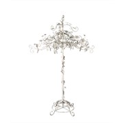 Zaer Ltd International 67" Tall Medium Standing Iron Rose Tree Display in Antique White "Stephania" ZR707030-AW View 2