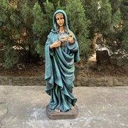 Zaer Ltd International Pre-Order: 36" Tall Mother Mary with Sacred Heart Statue in Antique Bronze ZR551136-BZ View 2