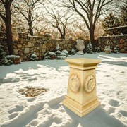 Zaer Ltd International Pre-Order: 24" Tall Antique-Style Column Decoration with Wreath ZR322624 View 2