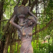 Zaer Ltd International Pre-Order: 71"T Lady Statue Carrying Flower Pot in Blue-Bronze (Right) "Keira" ZR267271-BB View 2