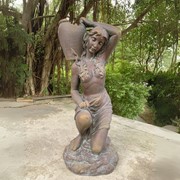 Zaer Ltd International Pre-Order: 41" Tall Lady Kneeling with Urn on Shoulder  in Blue-Bronze "Rachael" ZR267141-BB View 2