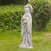 Zaer Ltd International Pre-Order: "Our Lady of Perpetual Help" Magnesium Garden Statue in Antique Grey ZR540016-GY View 2