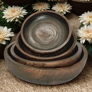 Zaer Ltd International Pre-Order: Set of 4 Assorted Round Deep Wooden Nesting Trays "Leavenworth" ZR246002-SET View 2