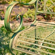 Zaer Ltd. International "Stephania" Victorian-Style Iron Garden Bench in Antique Green ZR090517-GR View 3