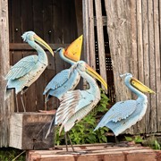 Zaer Ltd. International Set of 4 Assorted Style Coastal Blue Pelicans ZR140111 View 3