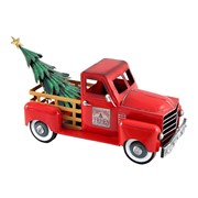 Zaer Ltd. International Small Red Iron Pickup Truck with Christmas Tree ZR150818-RD View 3
