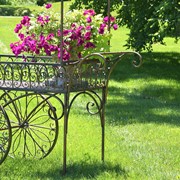 Zaer Ltd. International Pre-Order: 7.9ft. Tall Antique Style Iron Flower Cart in Ant Bronze "Paris 1968” ZR154079-BZ View 3