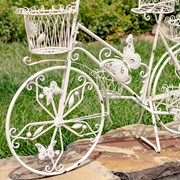 Zaer Ltd International Pre-Order: 37.5" Tall Iron Butterfly Bicycle Plant Stand w/5 Baskets "Mariposa" ZR367701-AW View 3