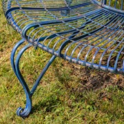 Zaer Ltd. International 61.5" Victorian Style Round Metal Tree Bench in Cobalt Blue "Paris 1968" ZR150645-BL View 3