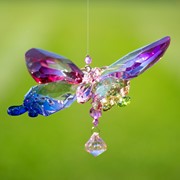 Zaer Ltd International Five Tone Hanging Acrylic Butterfly Ornament with Flowers in 6 Assorted Colors ZR506416-SET View 3
