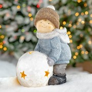 Zaer Ltd. International Set of 2 Tushka Figurines and Snowball Candleholders with Star Cutouts ZR960383 View 3