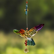 Zaer Ltd International Five Tone Acrylic Hummingbirds with Flowers in 6 Assorted Color Variations ZR505516 View 3