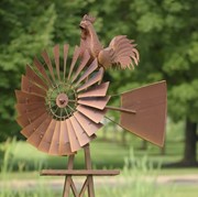 Zaer Ltd International 8ft. Tall Large Iron Windmill Stand with Rooster "Oscar" ZR158195 View 3