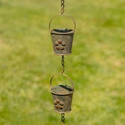 Zaer Ltd International 78" Long Iron Bucket Rain Chain in Antique Copper ZR156160-AC View 3