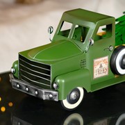 Zaer Ltd International Small Green Iron Pickup Truck with Christmas Tree ZR150818-GR View 3