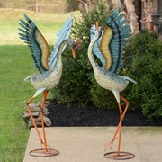 Zaer Ltd International Pre-Order: Set of 2 Large Iron Dancing Cranes ZR160870 View 3