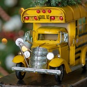 Zaer Ltd International Vintage Style Small Conversion School Bus with Christmas Tree VA170007 View 3