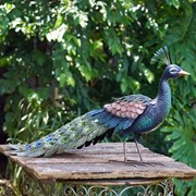 Zaer Ltd. International Pre-Order: Set of 3 Elegant Iron Peacocks with Jewel Detail ZR182200-SET View 3