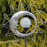 Zaer Ltd International Dual Sun & Moon Solar Spinning LED Garden Stakes in 2 Assorted Colors VA100010 View 3