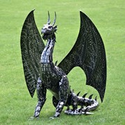 Zaer Ltd International 4.75 ft. Tall Large Iron Sentry Dragon Statue "Draco" ZR170349 View 3