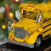 Zaer Ltd International Vintage Style Yellow Model School Bus with Christmas Tree VA170006 View 3