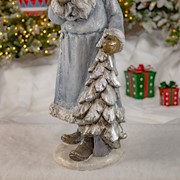 Zaer Ltd International 36" Tall Olde World Santa Claus with Bag of Gifts & Christmas Tree - Blue Cloak ZR117615 View 3